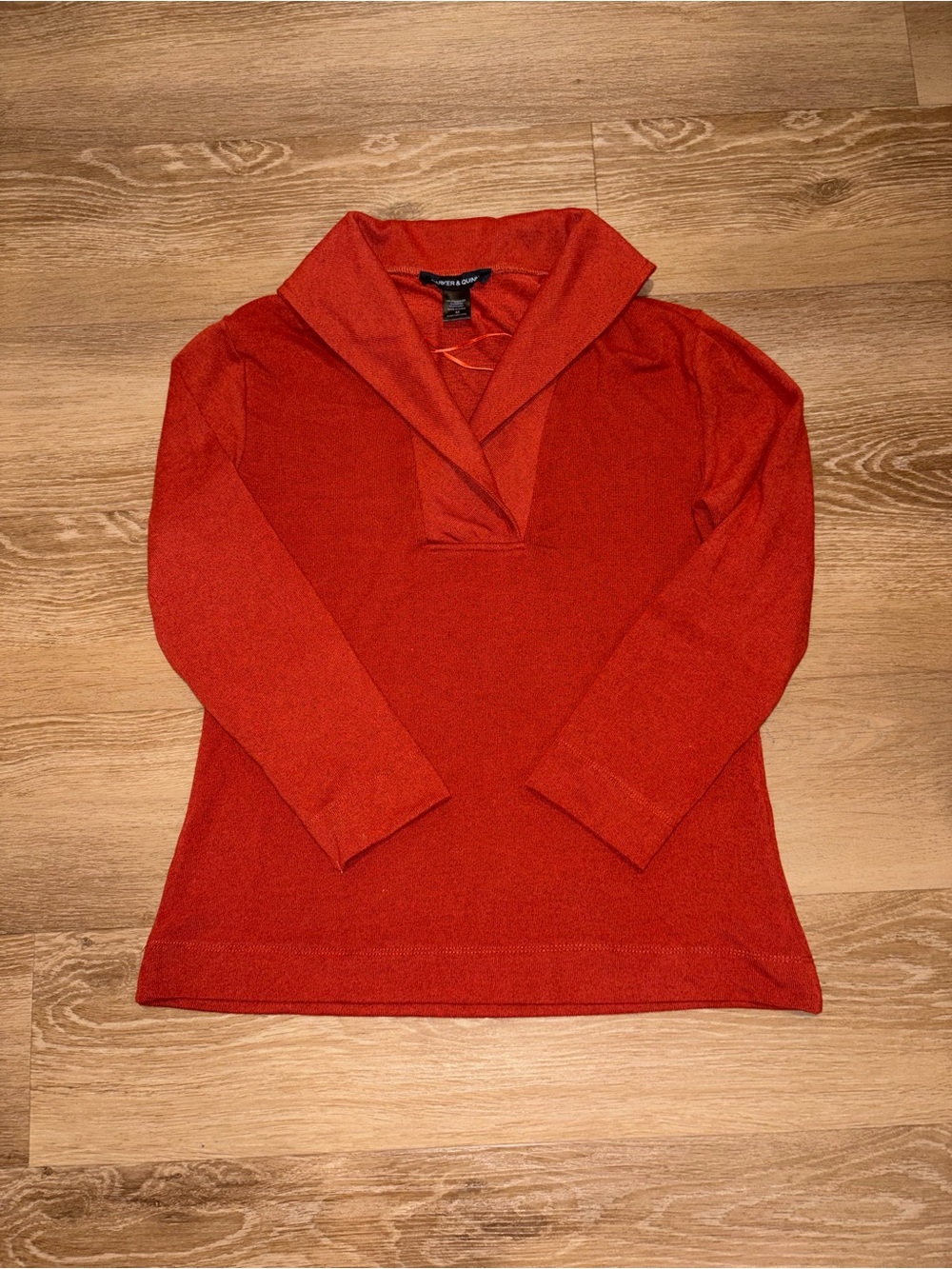 Parker & Quinn Women’s Medium Red Shawl Collar Pullover Sweater Stretch NWOT